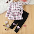 thumbnail image 2 of newwalpole Kid Girl Clothes Ruffle Sleeve Top Floral Allover Pants Fall Outfit Set Pink for Size 4-5 Years, 2 of 7