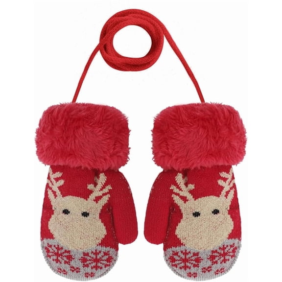 Toddler Kids Warm Winter Gloves Cute Infant Baby Boys Girls Thick Fleece Lined Full Finger Ski Snow Gloves Mittens