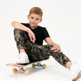 thumbnail image 4 of Rolanko Boys' Cargo Pants Casual Kids Joggers Elastic Waist Outdoor Hiking Baggy Trousers 4-14 Years, 4 of 5