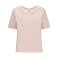 thumbnail image 3 of Womens Tops Loose Button Shirt Top Stand Solid Color Sleeve Collar Casual Shirt Cotton And Linen Soft Fabric High Elasticity Light Breathable Daily Wear 1Pc T-Shirt 3Xl Shirts for Women, 3 of 8