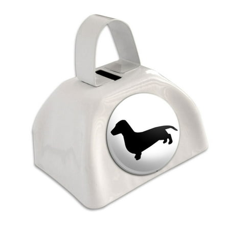 Dachshund White Cowbell Cow Bell