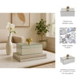 thumbnail image 6 of Decorative Storage Box for Home Decor - Modern Jewelry Box with Lid and Statement Handle for Living Room, Bathroom, or Office Display - Stylish Accent Organizer for Gifts or Keepsakes - 5" White, 6 of 15