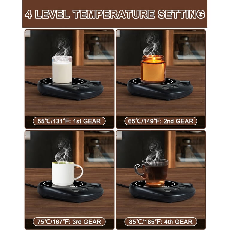 MYMULIKE Mug Warmer, Cup Warmer for Desk with 4 Temperature Settings  (131,149,167,185), Coffee Warmer with Auto Shut Off, Smart Mug Warmer  for ...