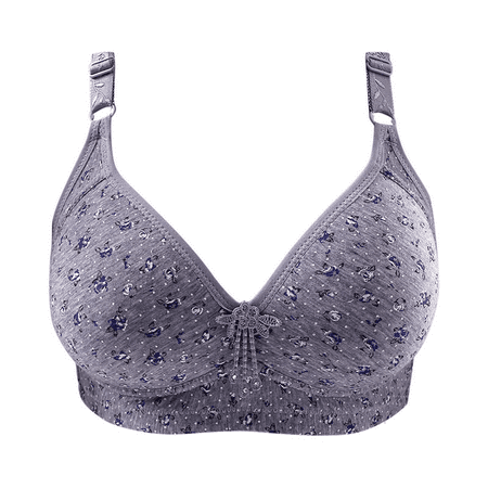 Fulorrnie Bras for Women Plus Size No Underwire Comfort Stylish Decorative Details Stretchable Balconette Supportive Bra Blue 44