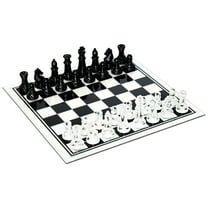 Black and Clear Glass Chess Set - 3 inch King - 32 Chess Pieces