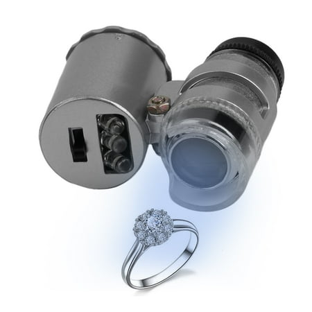 60x Magnifying Eye Glasses Jeweler Jewelry Loupe Loop LED Light & Magnifier