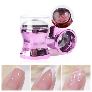 ZBJBinCH A Set French Tip Tool, Nail Stamper kit, French Nail Stamper, Nail Art Stamper Fast Jelly Stamper Accurate Nail Tip Stamp for Nail Art Design C55