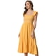 thumbnail image 1 of Vestido de verano Allegra K Bohemio Cuello Cuadrado Sin Mangas Volantes Amarillo XS, 1 of 5