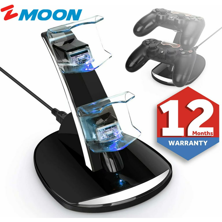 nordøst mode Direkte Zmoon PS4 Controller Charging Station, PS4 Controller Charger for Sony PlayStation  4 PS4/PS4 Pro/PS4 Slim Controllers - Walmart.com