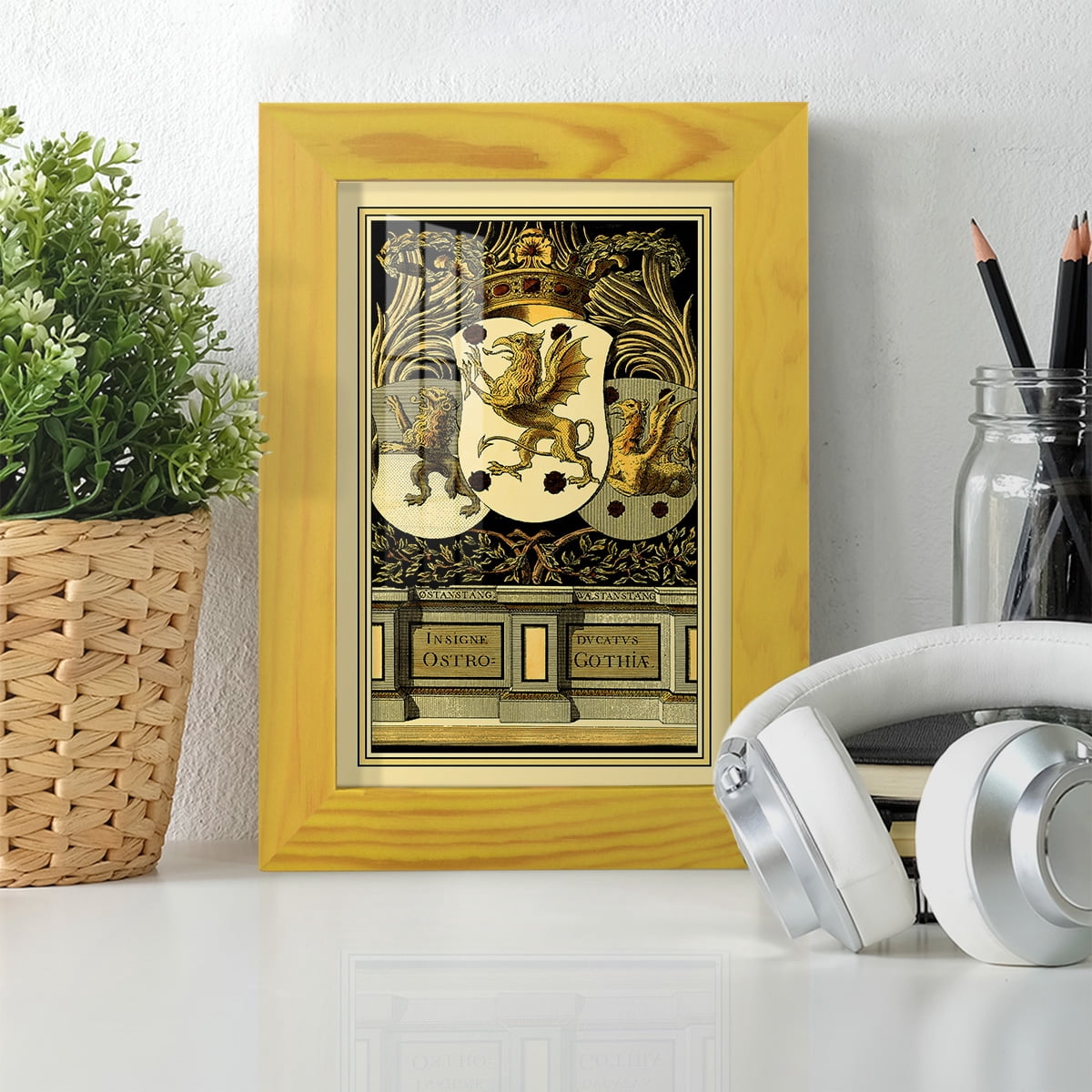 Family Crest II -Framed Print w/glass-Sunflower Yellow