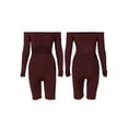thumbnail image 5 of Seyurigaoka Women’s Juniors Solid Color Boat Neck Hollow Long Sleeve Tight Jumpsuit, 5 of 6