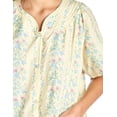 thumbnail image 4 of Casual Nights Women's Snap Front House Dress, Lightweight Short Sleeve Cotton-Poly Knit Duster Robe with Pockets, Mid-Calf, Yellow XX-Large, 4 of 5