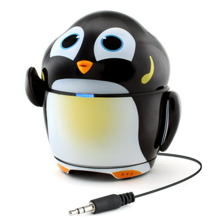 GOgroove Rechargeable Penguin Stereo Speaker with Portable Design & Built-in 3.5mm Cable- Works with Dragon Touch , Orbo Jr , Smartab STJR76PK &