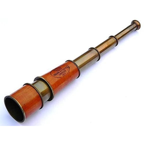 royal navy telescope 18" handheld pullout brass vintage - nauticalMart telescope