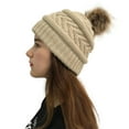 thumbnail image 2 of NARABB Women Winter/Spring Crochet Hat Knitted Beanie Hat With Faux Pom Warm Knit Skull Cap Beanie For Women, 2 of 3