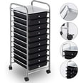 thumbnail image 6 of LEIYY 10 Drawer Rolling Storage Cart Scrapbook Paper Office School Organizer (Black), 6 of 10