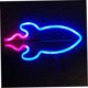 thumbnail image 4 of Letrero de luz de neón Yashi con forma de cohete luz LED azul y rosa USB y 3 pilas AA, 4 of 5