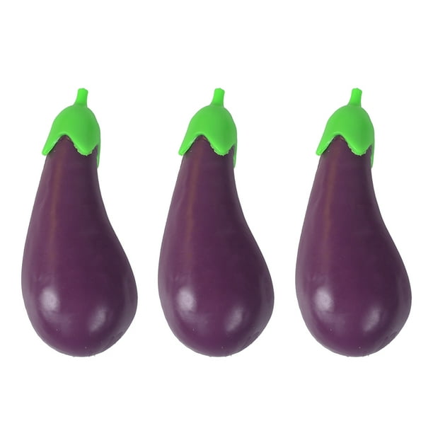 3 juguetes para apretar con forma de berenjena, para aliviar la ansiedad, divertidos y divertidos.