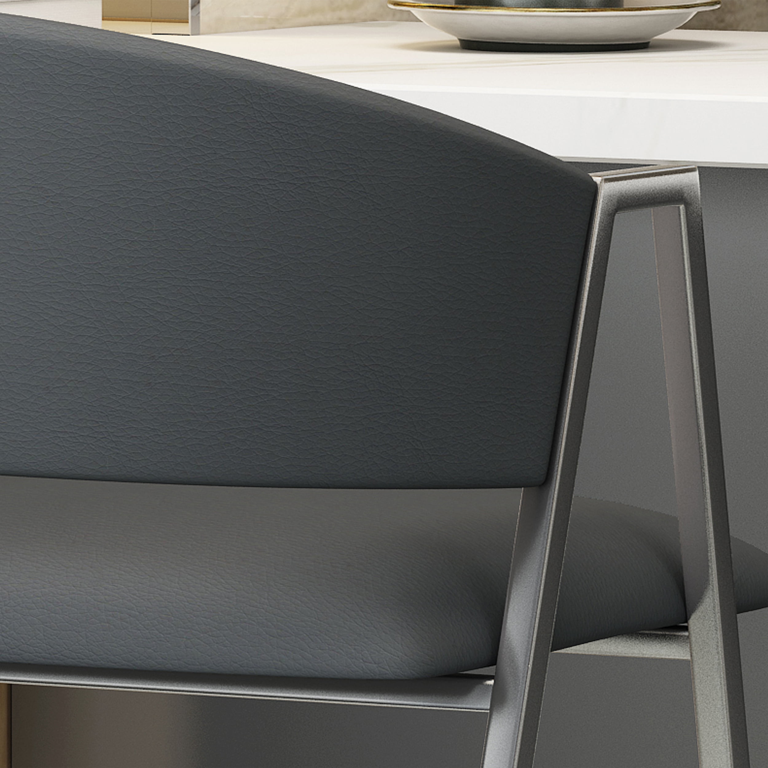 Noble House Modern Leather 28.25 Inch Barstool,Grey