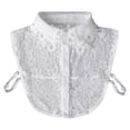 thumbnail image 1 of Bordado floral blanco de encaje desmontable con cuello falso para mujer, 1 of 3