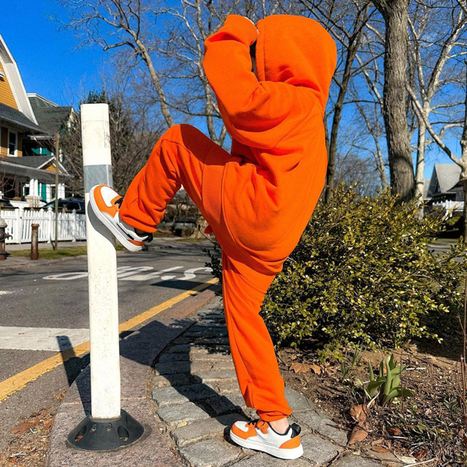 Boys orange tracksuit store