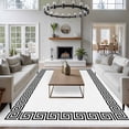 thumbnail image 3 of White Traditional Large Area Rugs 6x9 ft Greek Key Meander Border Square Geometric Washable Rug Non Slip Indoor Carpet Absorbent Floor Mat for Living Room Bedroom Dining Room, 3 of 9