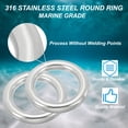 thumbnail image 4 of Unique Bargains 1.6" Metal Rings 316 Stainless Steel Seamless O-Ring for Macrame Hardware, 10x40mm, 4 of 6