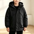 thumbnail image 7 of ITSAME Boys Hooded Winter Thick Coat Full Zip Warm Outdoor Windbreaker Jacket with Pockets Black Size 8, 7 of 7