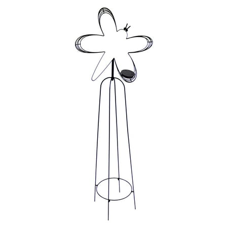 Alpine Solar Metal Butterfly Garden Trellis with LED Lights