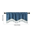 thumbnail image 3 of Honeeladyy Soft Tassles Valance Curtains, Solid Color Elegant Valances for Kitchen Bedroom Living Room, 1 Piece Light Blue Rod Pocket Short Window Valance, 59.06x15.75 in, 3 of 6