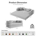 thumbnail image 3 of Soft corduroy 5-in-1 sofa bed, 79 inch boneless sofa with fixed frame, foldable modular sofa bed, suitable for small spaces, apartments, living rooms, 3 of 9