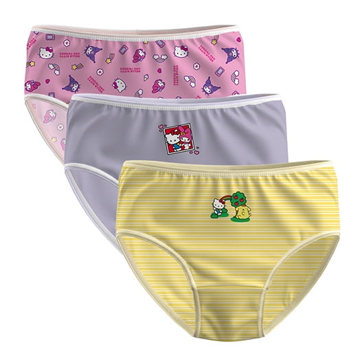 Pantaleta Hello Kitty&Friends para Niña, Estampado Diseños Animados Multicolor Talla 8, 3 Piezas
