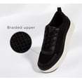 thumbnail image 3 of LUCKY STEP Fashion Chunky Braided Uppers Uppers Sneakers Platform Casual Shoes,Black Knit,Womens, 3 of 10