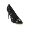 Pre-owned|Chanel Black Suede Leather Pearl Embellished Pumps Size 37.5 7.5