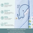 thumbnail image 3 of Spasilk Baby 2 Terry Hooded Towels & 2 Washcloths Bath Set for Newborns and Infants, Blue Whale, 3 of 5