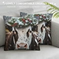 thumbnail image 3 of Orinice Wreath Snow Graphic Decorative Throw Pillow Cover Winter Season Zipper Closure 1PC 18x18in, 3 of 5