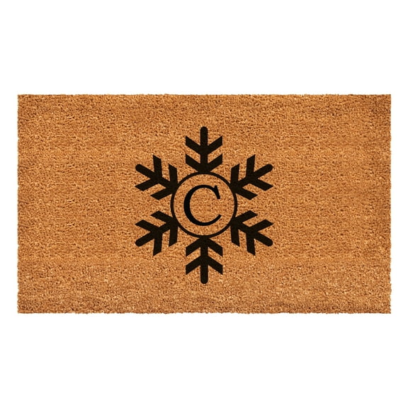Snowflake Monogram Doormat, 17" x 29" (Letter C)