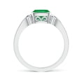 thumbnail image 2 of ANGARA Natural Vintage Style Cushion Emerald Solitaire Engagement Ring in 14K White Gold for Women (Size-6mm) | May Birthstone, Birthday, Anniversary, Jewelry Gift for Women | Natural Emerald Ring, 2 of 10