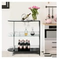 thumbnail image 2 of Drevy Bar Cabinets Table with 2-Holder, Modern Liquor Display Bar Cabinet with Tempered Glass Shelves, Wine Storage with Wine Glass Holders Ideal for Home/Kitchen/Bar/Pub, Black, 2 of 3