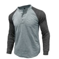 thumbnail image 3 of Hinvhai Men's Henley Knit Sweater Long Sleeve Soft Pullover Shirt with Chest Pocket Gray 4(M), 3 of 6