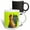 Multicolor, variant on 3drose, Rooster on Green Background, 11oz Two-tone Yellow Mug