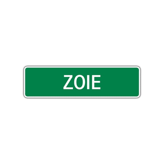 Zoie Girls Children Name Decoration Label Indoor Outdoor Unique Wall Novelty Letter Printed Plaque Aluminum Metal Sign 4"x18"