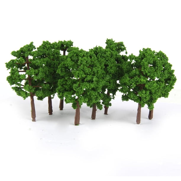 Árboles modelo en miniatura 20pcs Modelos de Paisaje de Tren Árboles Plásticos 1: 150 Verde Magideal Árboles modelo en miniatura