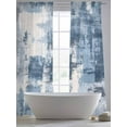 thumbnail image 5 of Abstract Stitching Sheer Curtains for Living Room Bedroom, Light-filtering Sheer Curtain, Vintage Blue White Blend Texture Rod Pocket Voile Window Treatment Drapes, 52’’Wx84’’L, 2 Panels Set, 5 of 7