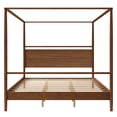 thumbnail image 4 of Euroco Wood King Size Canopy Bed, Platform Bed with Four Posters, Walnut, 4 of 7