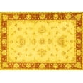thumbnail image 1 of Ahgly Company Machine Washable Indoor Rectangle Oriental Yellow Traditional Area Rugs, 7' x 9', 1 of 4