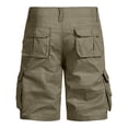 thumbnail image 4 of LMOIPLI Mens Cargo Cotton Shorts Durable Workwear Stretch Waist Outdoor Utility Pockets Casual Summer Hiking Shorts Yellow L, 4 of 5