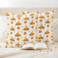 thumbnail image 3 of Orange Fall Pumpkins Outdoor Waterproof Pillow Covers, Autumn Leaves Country Botanical Decorative Square Throw Pillowcase Sofa Cushion Sham for Patio/Couch/Chair, 24"x24" 2 Pack, 3 of 8