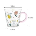 thumbnail image 2 of fastboy Coffee Mugs Glassware Floral Pattern Glass Heat Resistant for Yogurt Travel, 2 of 9