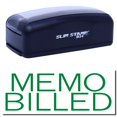 thumbnail image 1 of Large Pre-Inked Memo Billed Stamp, Slim 1854, Ultra Slim Design, Impression Size 1-13/16" by 2-1/2", Up to 25,000 Impressions - Green Ink, 1 of 10
